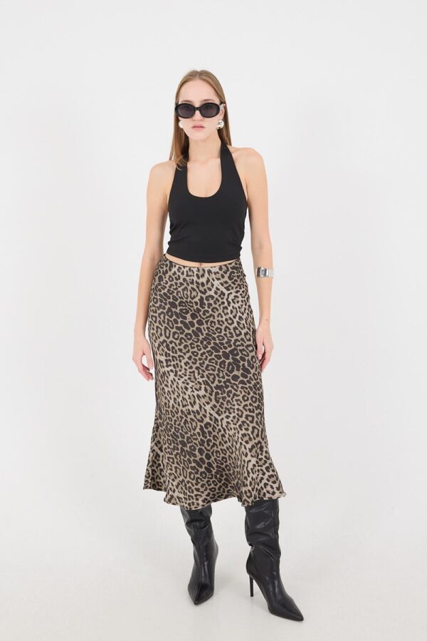 Leopar Desenli Etek