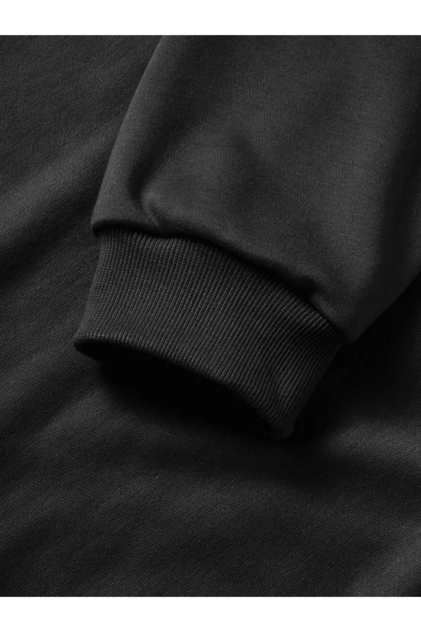 10 Kasıma Özel Üç İplik Kapüşonlu Baskılı SweatShirt - Siyah - Görsel 2