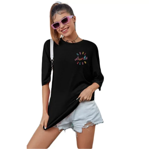 Baskılı Kadın T-shirt - Siyah - Görsel 2