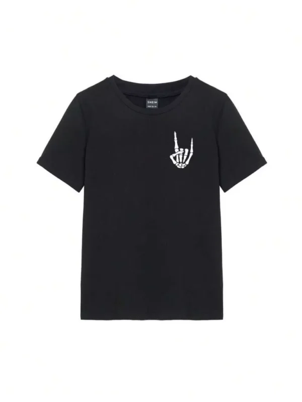 Baskılı Kadın T-shirt - Siyah - Görsel 2