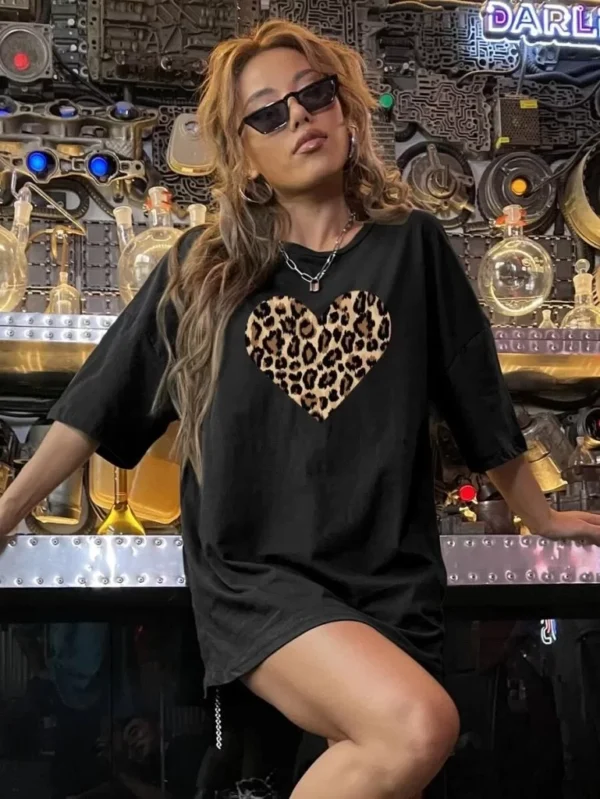 Baskılı Kadın T-shirt - Siyah - Görsel 2