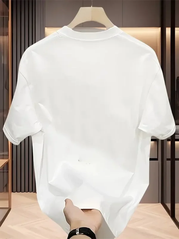 AICG Ön Arka Baskılı Bisiklet Yaka Kadın Oversize Bisiklet Yaka T-shirt - Beyaz - Görsel 2