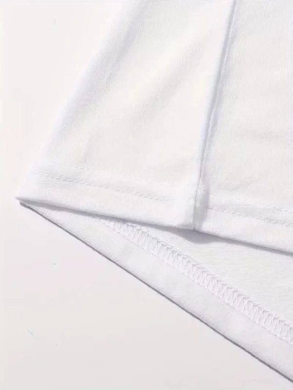 20/1 Penye Compack Baskılı Oversize Kahve Desenli Kadın Kısa Kol T-shirt - Beyaz - Görsel 2
