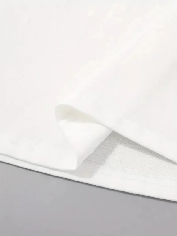 20/1 Penye Compack Uçak Baskılı Oversize Bisiklet Yaka Kısa Kol T-shirt - Beyaz - Görsel 2