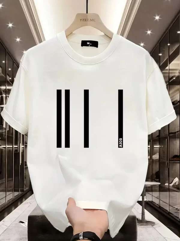 AICG Ön Arka Baskılı Bisiklet Yaka Kadın Oversize Bisiklet Yaka T-shirt - Beyaz