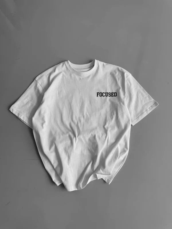 20/1 Penye Compack Baskılı Oversize Bisiklet Yaka Kısa Kol Yazlık T-shirt - Beyaz - Görsel 2