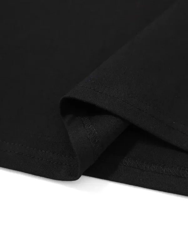 20/1 Penye Compack Sarj %1 Baskılı Oversize Bisiklet Yaka Kısa Kol Yazlık T-shirt - Siyah - Görsel 2