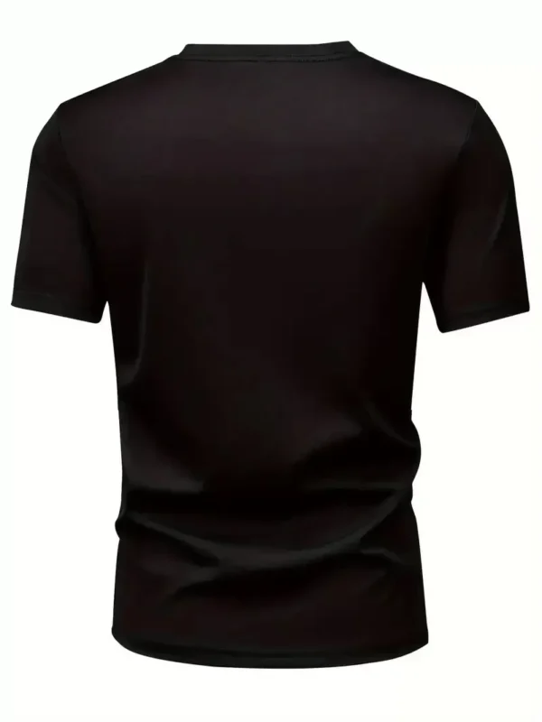 20/1 Penye Compack Baskılı Oversize Bisiklet Yaka Kısa Kol T-shirt - Siyah - Görsel 2