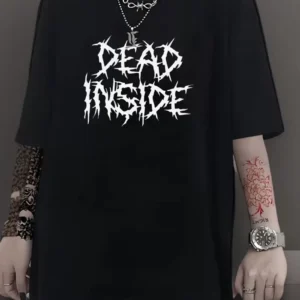 Canlı Harf Baskılı Büyük Boy Oversize Kısa Kollu Tişört - Yumuşak, Nefes Alabilir, Kadınlar için Rahat Yaz ve İlkbaharın Vazgeçilmezi - Rahat Kesim, Rahat, Şık Kadın Giysileri - Siyah