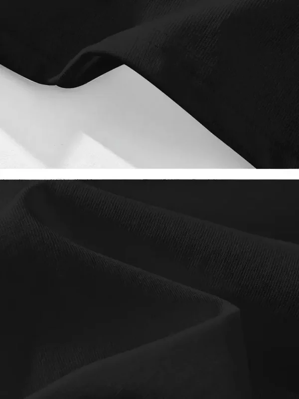 20/1 Penye Compack Gözlüklü Ayı Baskılı Oversize Bisiklet Yaka Erkek T-shirt - Siyah - Görsel 2