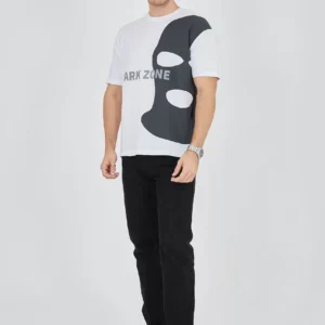 Erkek Baskılı T-Shirt - Beyaz