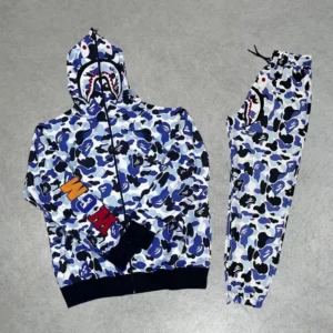 Unisex Pubg Bape x Shark Eşofman Takımı - Gri