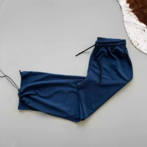 İki İplik Kumaş Beli Lastikli Yarı Flota Cepli Boru Paça Baggy Alt Esofman - Turkuaz