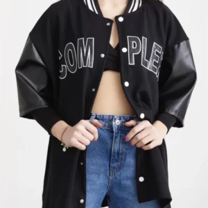 Kadın Complex Kolej Oversize T-shirt - Siyah