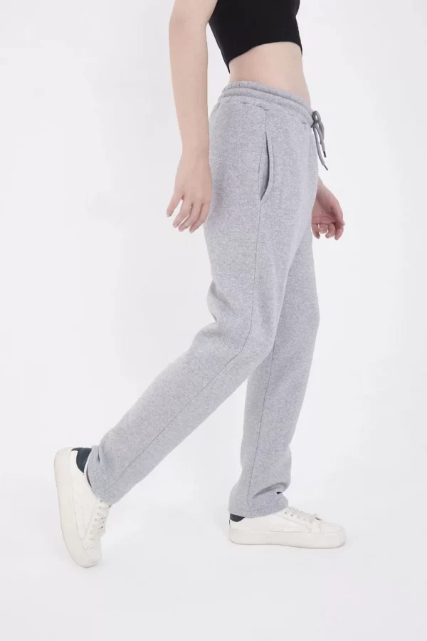 Kadın Lastikli Baskılı Eşofman Pantolon - Gri - Görsel 2