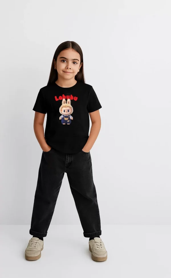 Kız Labubu Çocuk Baskılı T-Shirt - Beyaz - Görsel 2