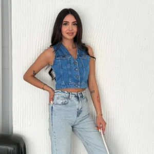 Kot Jeans Kadın Yelek - Mavi