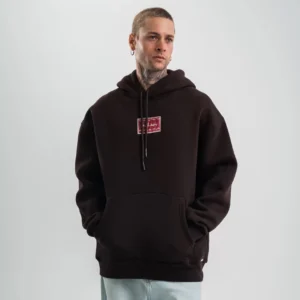 Double Oversize Kapşonlu Dijital Patchli SweatShirt - Kahve