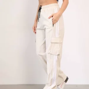 Paraşüt Kumaş Kargo Ceplı Baggy Eşofman - Bej
