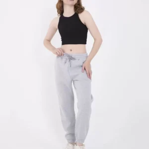 Üç İplik Basic Lastikli Eşofman Pantolon - Gri
