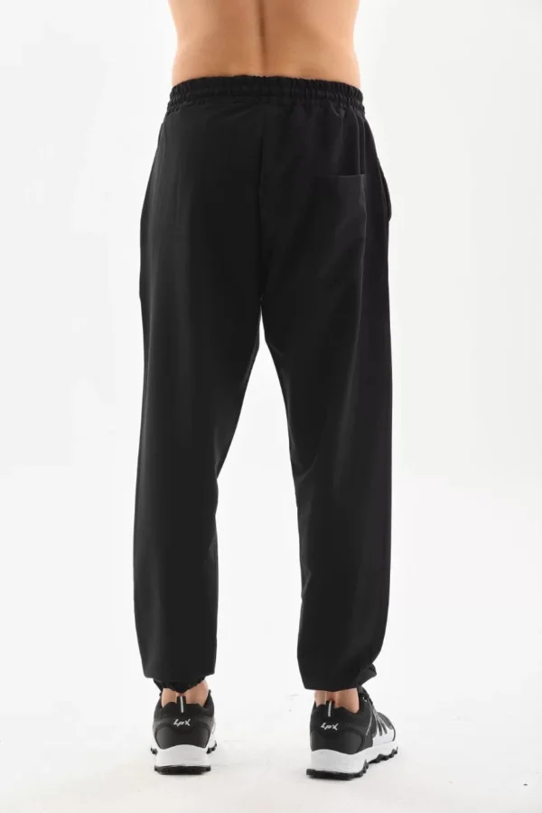 Unisex Lastik Paçalı Eşofman Altı - Siyah - Görsel 2