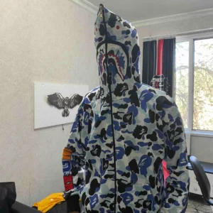 Unisex Pubg Bape x Shark Hoodie - Gri
