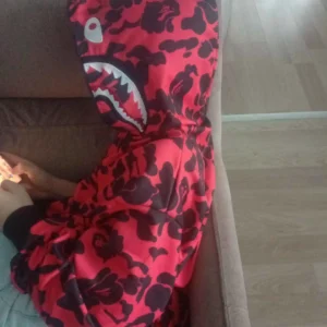 Unisex Pubg Bape x Shark Hoodie - Kırmızı
