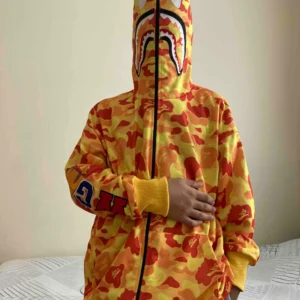 Unisex Pubg Bape x Shark Hoodie - Sarı