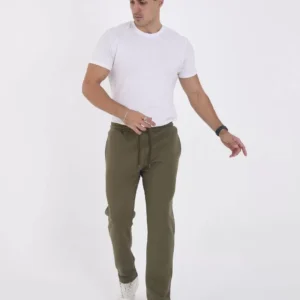 Unisex Üç İplik Basic Eşofman Özel Tasarım Pantolon - Haki