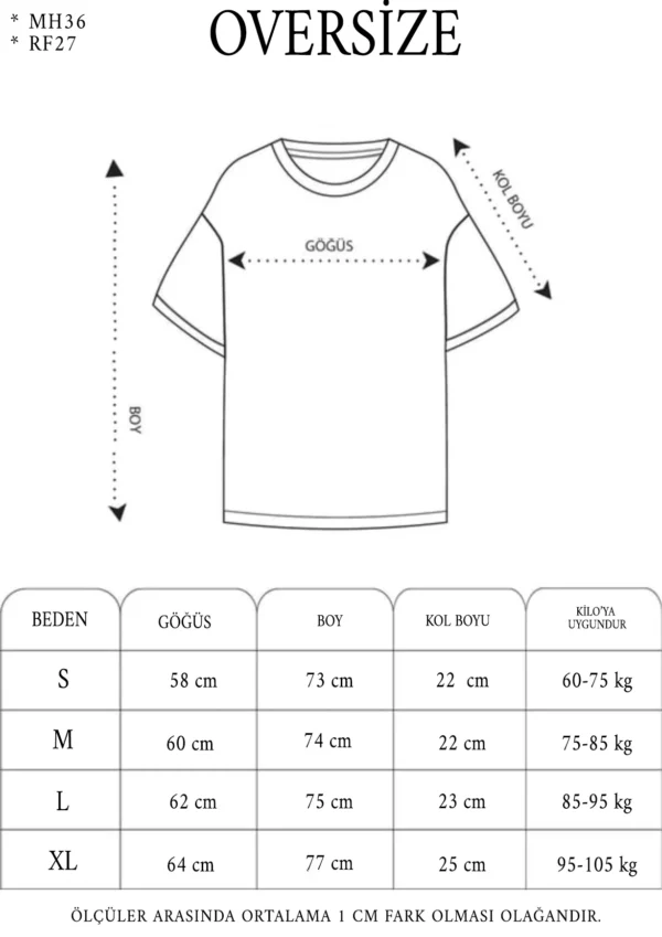 Unisex Yarım Fermuarlı Oversize Baskılı T-Shirt - Siyah - Görsel 2